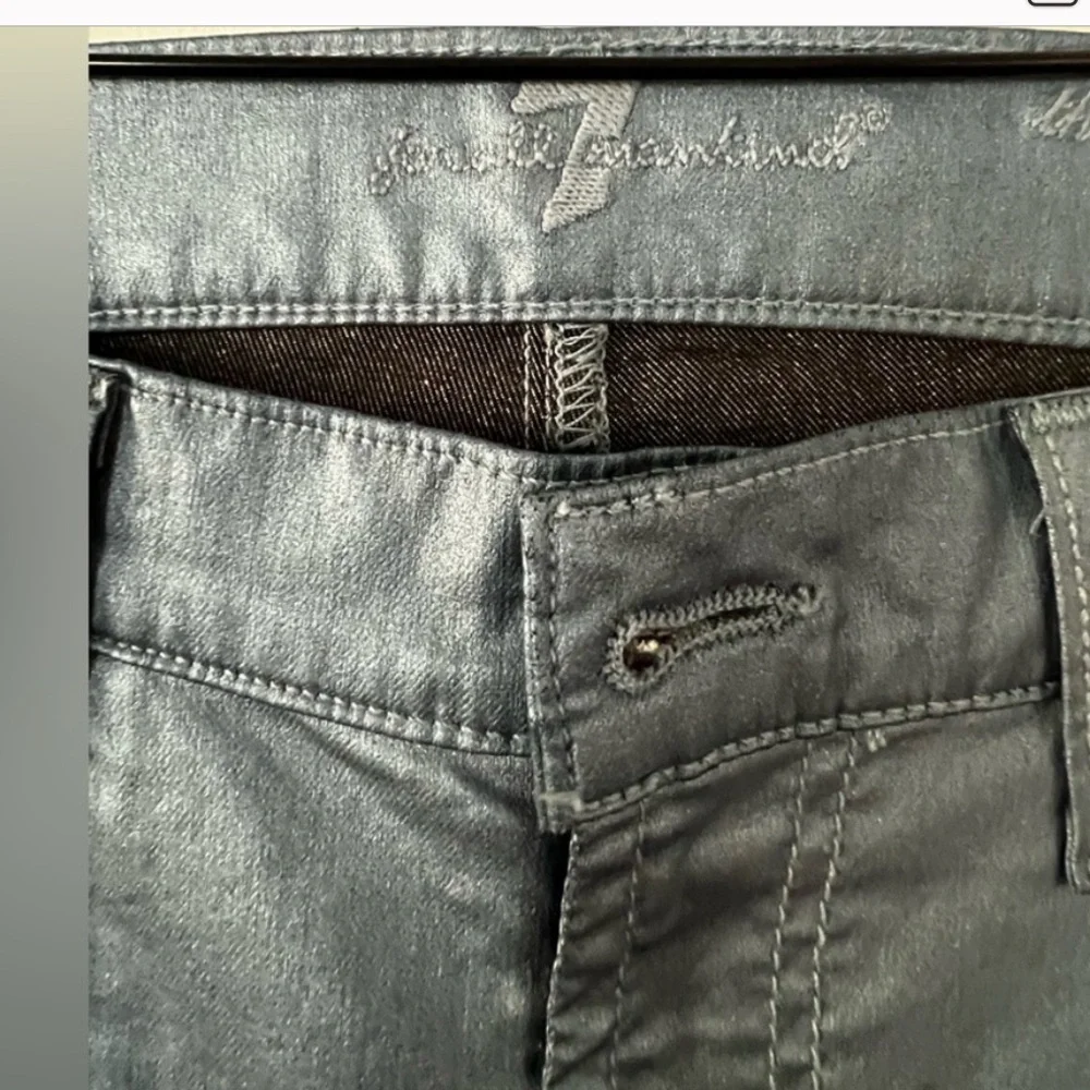 7 For All Mankind Metallic
Coated Skinny Shimmer
Jeans Sz 28 - Picture 9 of 15